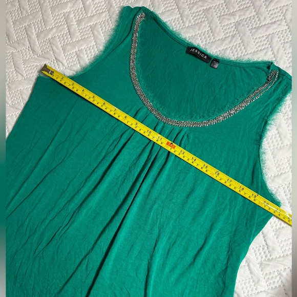 𝅺JESSICA Vibrant Green Dressy Tank, Plus Size Lady’s 1X, VGUC - Picture 5 of 9